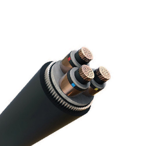 Силовой кабель с изоляцией из сшитого полиэтилена, экранированной стальной лентой, бронированный стальной проволокой при номинальном напряжении с 6кВ до 30кВ